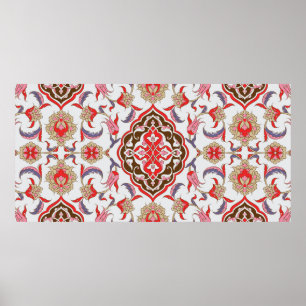 Colourful tribal ethnic seamless pattern poster