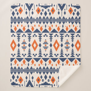 Colourful tribal ethnic seamless pattern sherpa blanket