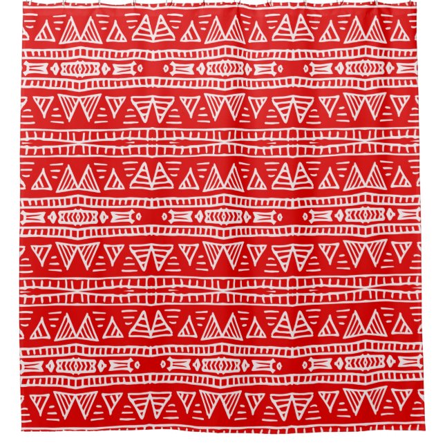 Colourful tribal ethnic seamless pattern shower curtain (Front)