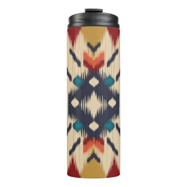 Colourful tribal ethnic seamless pattern thermal tumbler (Front)