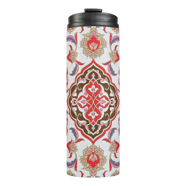 Colourful tribal ethnic seamless pattern thermal tumbler (Front)