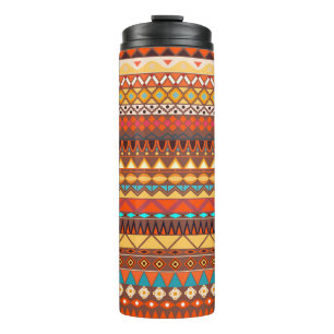 Colourful tribal ethnic seamless pattern. thermal tumbler