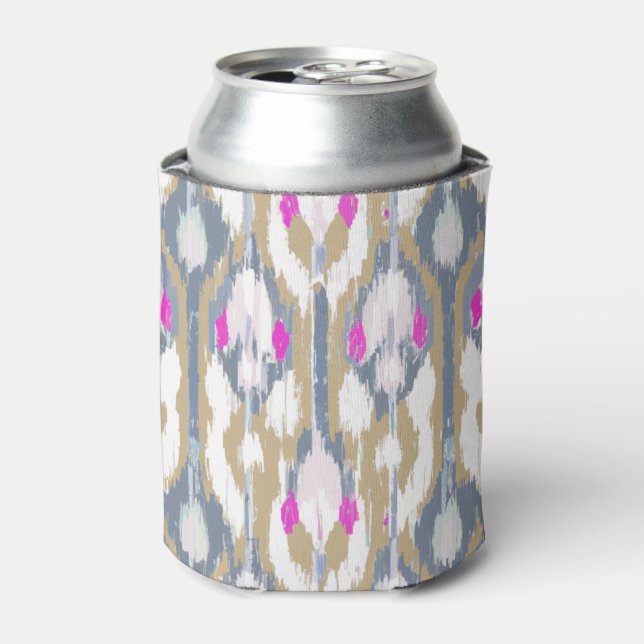 Colourful tribal geometric ikat pattern can cooler (Can Front)