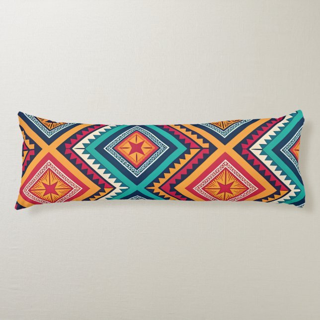 Colourful tribal pattern body cushion (Front)