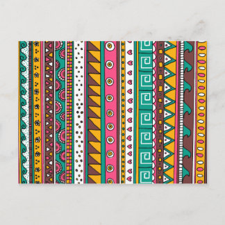Colourful Tribal pattern Postcard