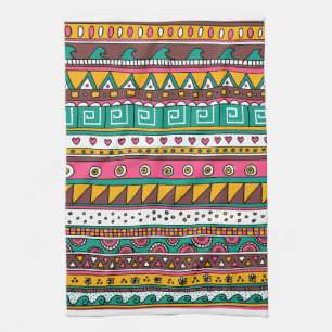 Colourful Tribal pattern Tea Towel