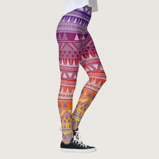 Colourful Tribal Print Leggings (Right)