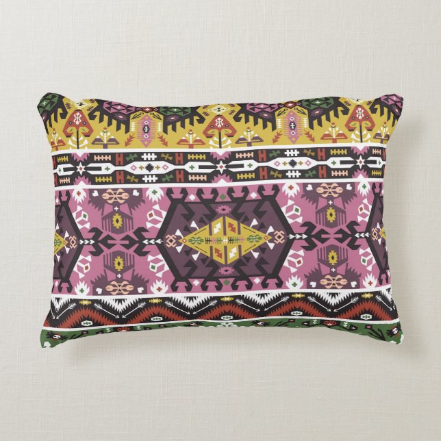 Colourful tribal style, seamless pattern. decorative cushion (Front)
