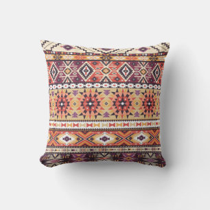 Colourful tribal style, vibrant seamless pattern. cushion