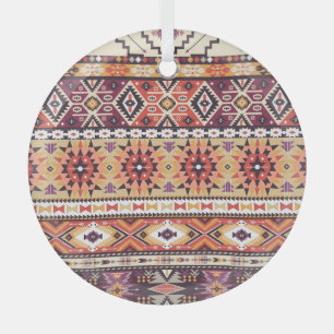 Colourful tribal style, vibrant seamless pattern. glass tree decoration