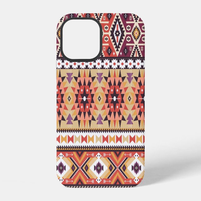 Colourful tribal style, vibrant seamless pattern. iPhone case (Back)
