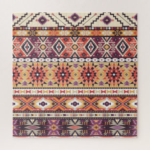Colourful tribal style, vibrant seamless pattern. jigsaw puzzle
