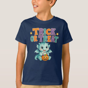Colourful Trick or Treat Baby Dragon Kids Hallowee T-Shirt