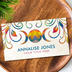 Colourful Triple Moon - Triple Goddess Ornament Bu Business Card