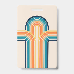 Colourful triple retro arches ID badge