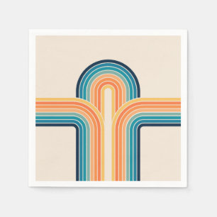 Colourful triple retro arches napkin