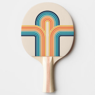 Colourful triple retro arches ping pong paddle