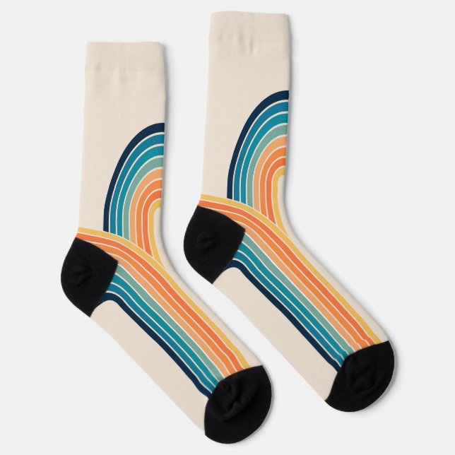 Colourful triple retro arches socks (Right)