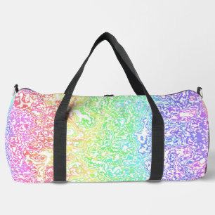Colourful Trippy Boho Hippie Groovy Rainbow Marble Duffle Bag
