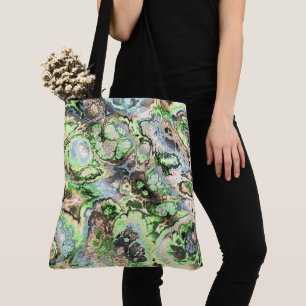 Colourful Trippy Fractal Marble Tote Bag