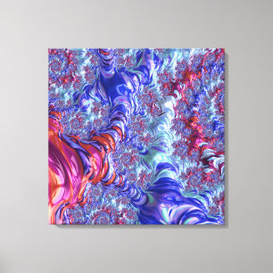 Colourful Trippy Groovy Digital Abstract Fractal Canvas Print