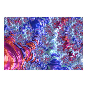 Colourful Trippy Groovy Digital Abstract Fractal Photo Print