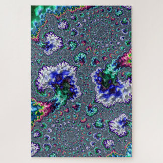 Colourful Trippy Groovy Spiral Abstract Fractal Ji Jigsaw Puzzle