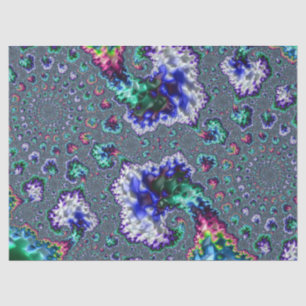Colourful Trippy Groovy Spiral Abstract Fractal Tissue Paper
