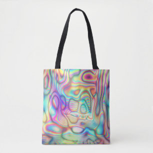 Colourful Trippy Holo Holographic Tote Bag