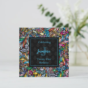 Colourful Tropic Floral Birthday Invitation