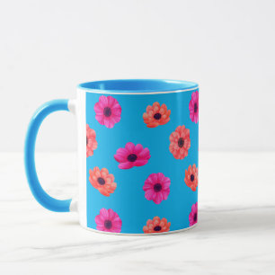 Colourful Tropical 3D Spring Flowers Pattern Mug