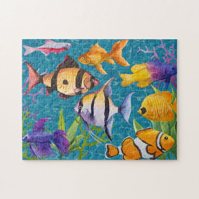 Colourful Tropical Aquarium Fish Jigsaw Puzzle (Horizontal)