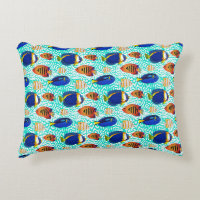 Colourful Tropical Aquarium Fish on Coral Pattern