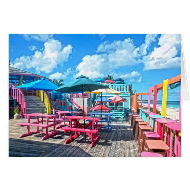 Colourful Tropical Bahamas Beach Bar & Grill (Front Horizontal)