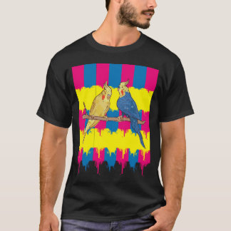 Colourful Tropical Birds Illustration Artwork. T-Shirt