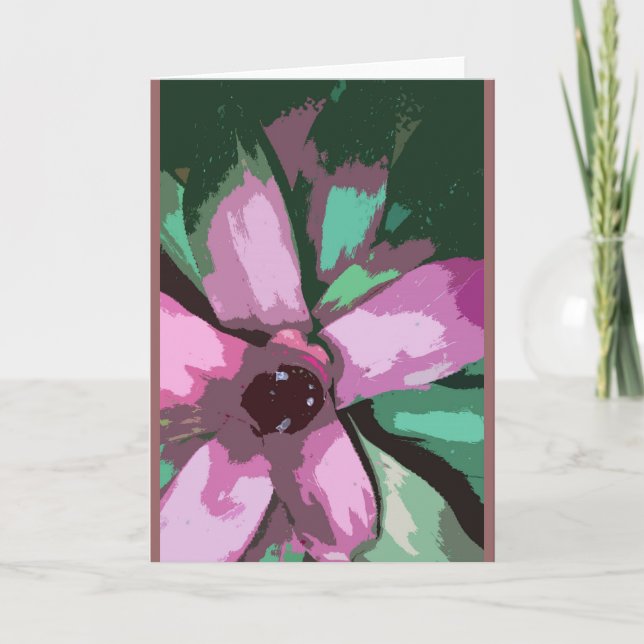 Colourful tropical bromeliad card (Front)