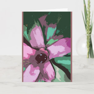Colourful tropical bromeliad card