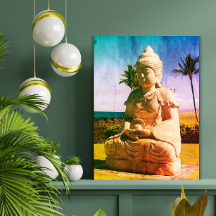 Colourful Tropical Buddha Stretched Canvas Print