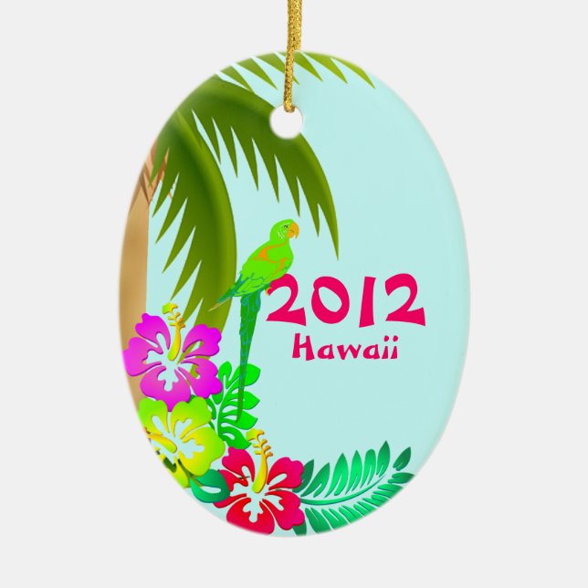Colourful Tropical Christmas Ornament (Front)