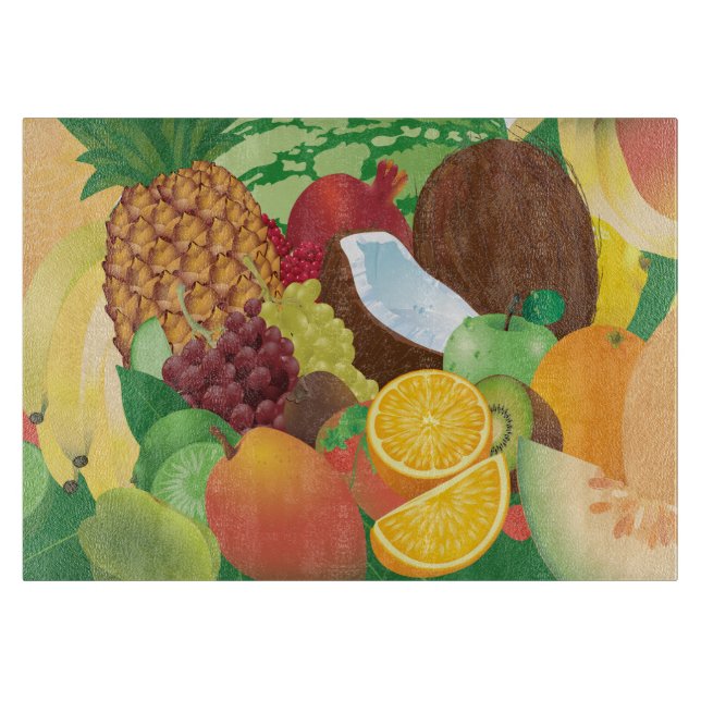 Colourful Tropical Coconut Kitchen Cutting Board (Front)