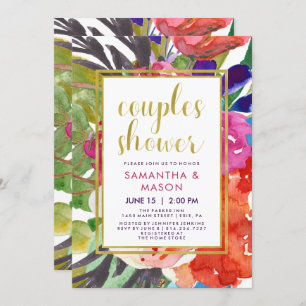Colourful Tropical Couples Wedding Shower Invitation