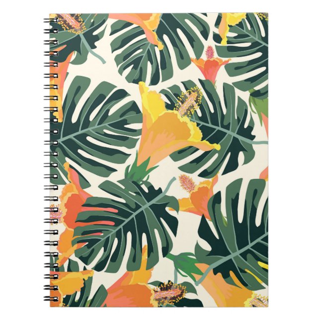 Colourful Tropical Exotic Textile Texture Notebook (Front)