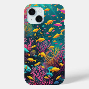 Colourful tropical fish iPhone 15 case