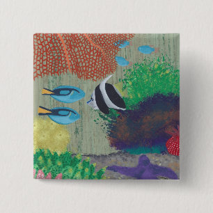 Colourful Tropical fish painting Pin on Buttons