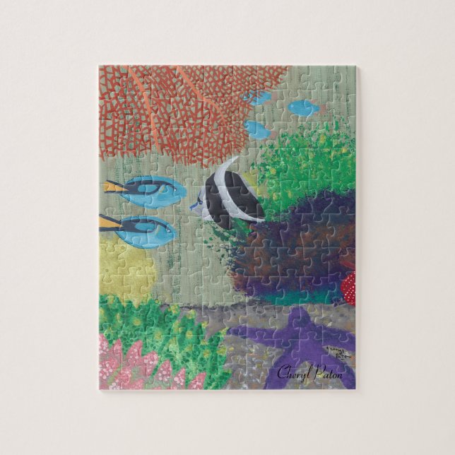 Colourful Tropical fish painting Puzzle (Vertical)