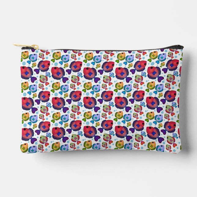 Colourful Tropical Fish Pattern  Accessory Pouch (Front)