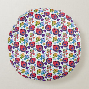 Colourful Tropical Fish Pattern  Round Cushion