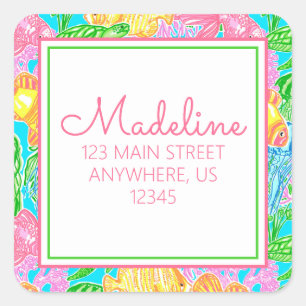 Colourful Tropical Fish Return Address Labels