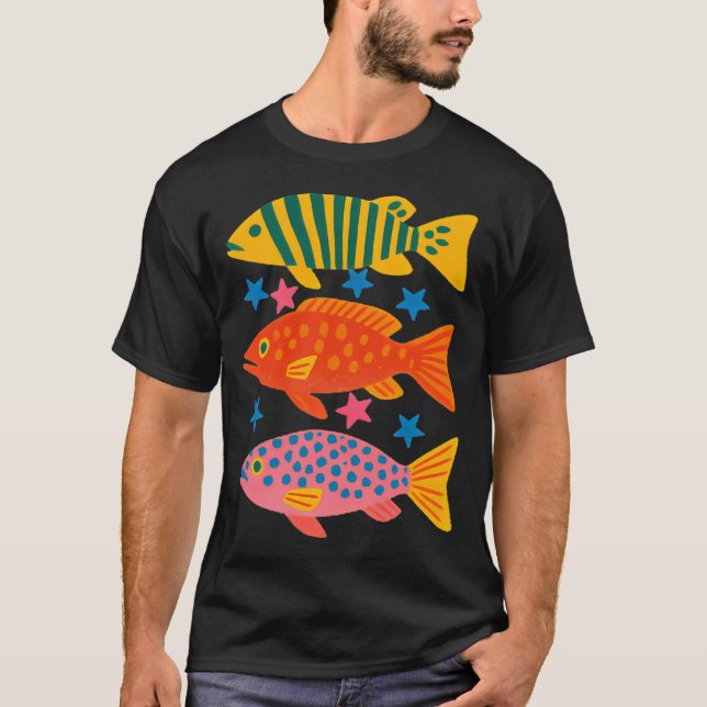 Colourful Tropical Fish T-Shirt (Front)