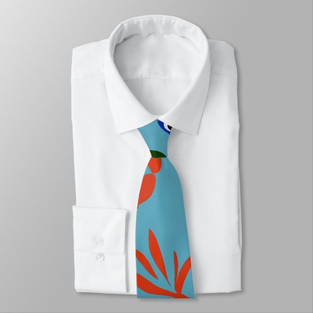 Colourful Tropical Fish Underwater Pattern Tie (Tied)